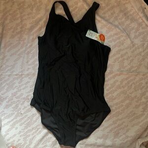 Black one piece swimsuit